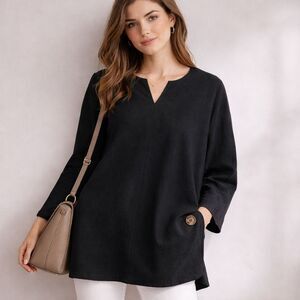 By Malene Birger Black Textured Sweater Size 44 Large Hidden Zip Back